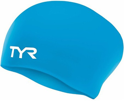 

TYR Long Hair Wrinkle Free Silicone Swimming Cap(Blue, Pack of 1)