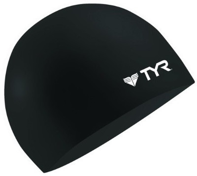 

TYR Wrinkle Free Junior Silicone Swimming Cap(Black, Pack of 1)