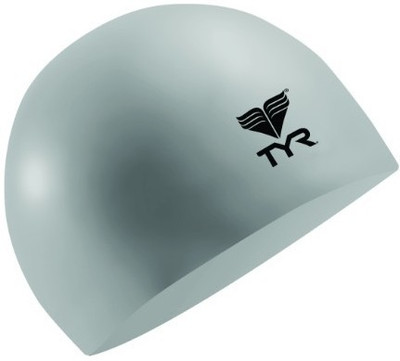 

TYR Latex Swimming Cap(Grey, Pack of 1), Silver