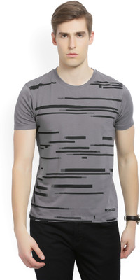70% OFF on Wrangler Printed Men Round or Crew Grey T-Shirt on