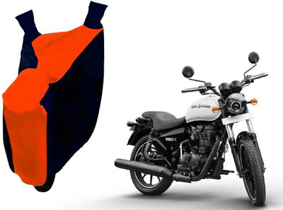 AUTO PEARL Two Wheeler Cover for Royal Enfield(Thunderbird 350, Orange, Blue)