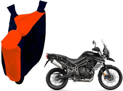 AUTO PEARL Two Wheeler Cover for Triumph(Tiger 800 XCA, Orange, Blue)
