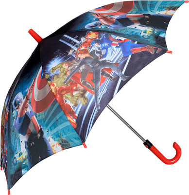 

Johns Avenger Series 500mm Straight Fold auto open premium printed blue and red Kids Umbrella(Blue)
