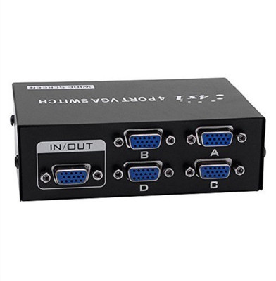 

ReTrack 4 Port VGA Splitter Sharing Switch Box (4 VGA out/1 VGA in) USB Adapter(Black)