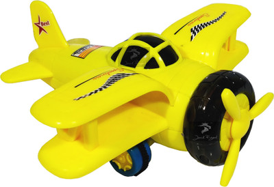 Jack Royal Yellow Bomber Plane With 3D Light and Music(Yellow)