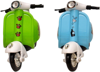 

Variety Gift Centre Unbreakable Die Cast Scooter Toy, Real Scooter Model 5 Inches, Set of 2(Blue, Green)