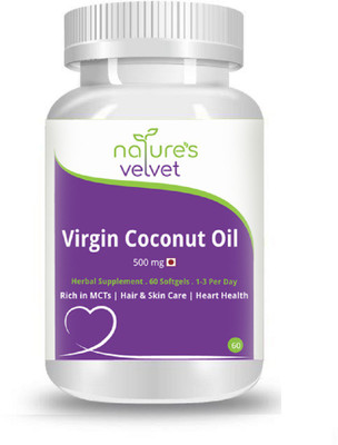 

Natures Velvet Lifecare Virgin Coconut Oil 500 mg - 60 softgels(500 mg)