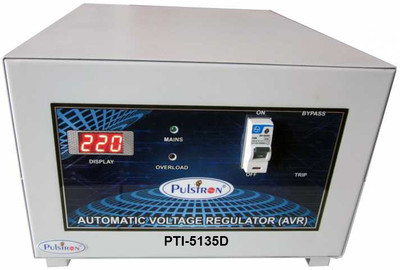 

PULSTRON PTI-5135D 5 KVA (135V-290V) Single Phase Automatic Voltage Stabilizer for Mainline(Grey)