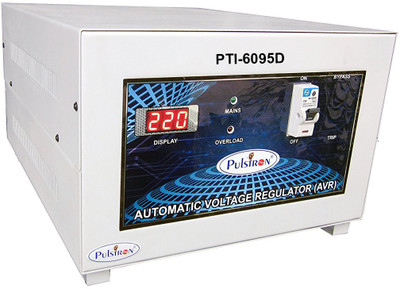 

PULSTRON PTI-6095D 6 KVA (90V-290V) Single Phase Automatic Voltage Stabilizer for Mainline(Grey)