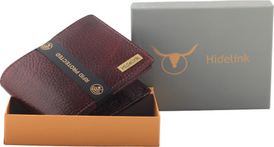 

Hidelink Men Brown Genuine Leather Wallet(6 Card Slots)