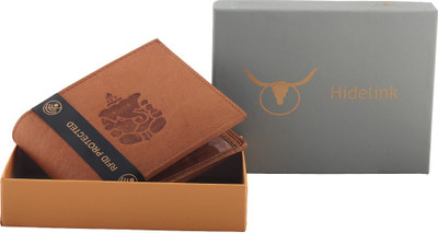 

Hidelink Men Brown Genuine Leather Wallet(7 Card Slots)