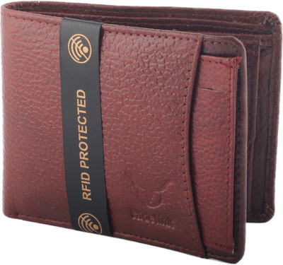 

Hidelink Men Brown Genuine Leather Wallet(6 Card Slots)