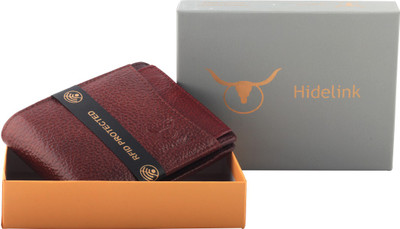 

Hidelink Men Brown Genuine Leather Wallet(6 Card Slots)