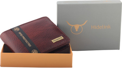 

Hidelink Men Brown Genuine Leather Wallet(6 Card Slots)