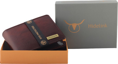 

Hidelink Men Brown Genuine Leather Wallet(6 Card Slots)