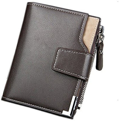 

DALUCI Men Brown Genuine Leather Wallet(9 Card Slots)