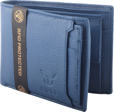 

Hidelink Men Casual Blue Genuine Leather Wallet(6 Card Slots)