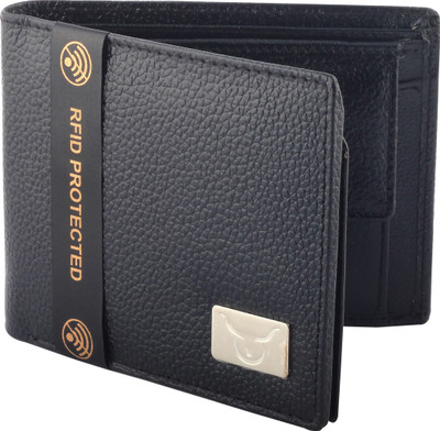 

Hidelink Men Casual Black Genuine Leather Wallet(6 Card Slots)