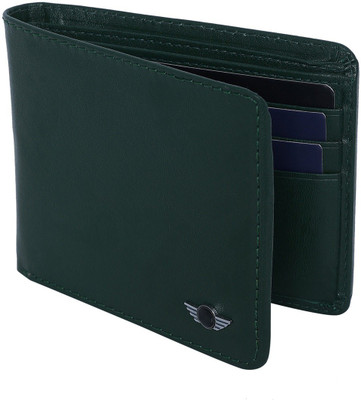 

SHAR Men Tan Genuine Leather Wallet(6 Card Slots), Pine green