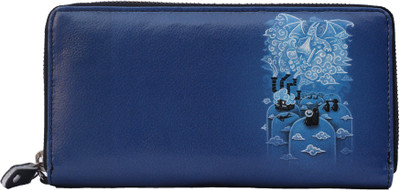 

portlee Women Casual Blue Artificial Leather Wallet(8 Card Slots), Printed
