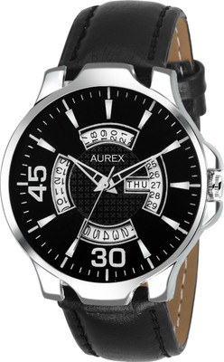 

AUREX AX-GR106-BKB Black Dial Day And Date Functioning Watch - For Men