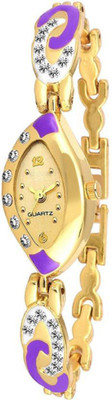 

Rage Enterprise New Stylish Oval Chap Diamond Gold Bangle Women Watch - For Girls