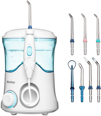 

MBOX Nicefeel Tabletop Oral Flosser Water Jet 360° Rotation Nozzle , 600ml Water Flosser(Countertop)