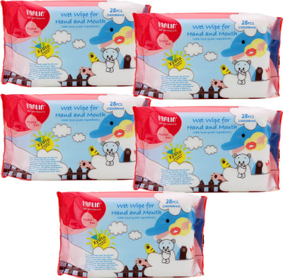 

Farlin Wet Wipes for Hand and Mouth 28 pcs/pack- (COMBO PACK OF 5)(5 Pieces)