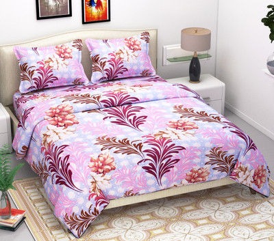 

Astra 150 TC Polycotton Double 3D Printed Bedsheet(Pack of 1, Pink)