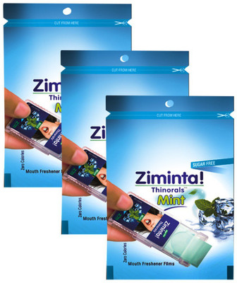 

ziminta Mouth Freshener Orally Disintegrating Strips ( Sugar Free ) - 30 Strips (Mint Flavour) - Pack Of 3 Strip(5 g)