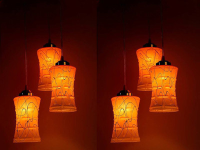 PR Prashant Light orange & White Pendant Lamp Ceiling Lamp(Orange, White)