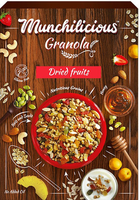 MUNCHILICIOUS Granola - Dried Fruits 500 gm(500 g, Box)