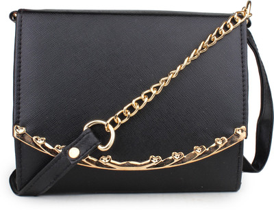 

Histeria Women Casual Black Leatherette Sling Bag