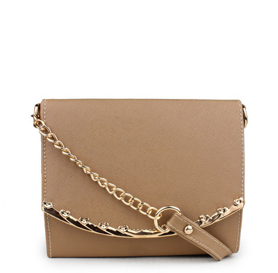 

Do Bhai Women Evening/Party Beige Leatherette Sling Bag