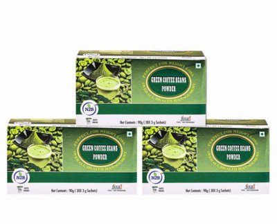 

N2B GreenCoffeePowder-Reduce BodyFat,Wt. Loss,EnhanceEnergy,Control diabetes and cholesterol Coffee3gX30sachets BoxesX3 Instant Coffee(3 x 90 g)