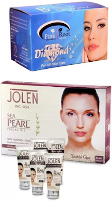 

Pink Root Diamond Bleach 250gand Jolen Sea Pearl Kit 250g(Set of 2)