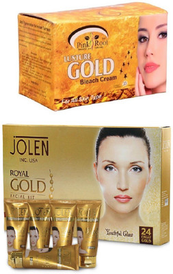 

Pink Root Gold Bleach 250gand Jolen Royal Gold Kit 250g(Set of 2)