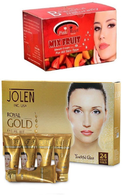 

Pink Root Mix Fruit Bleach 250gand Jolen Royal Gold Kit 250g(Set of 2)