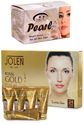 

Pink Root Pearl Bleach 250gand Jolen Royal Gold Kit 250g(Set of 2)
