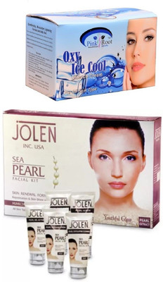 

Pink Root Oxy Ice Bleach 250gand Jolen Sea Pearl Kit 250g(Set of 2)
