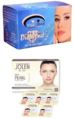 

Pink Root Diamond Bleach 250gand Jolen Sea Pearl Kit 50g(Set of 2)