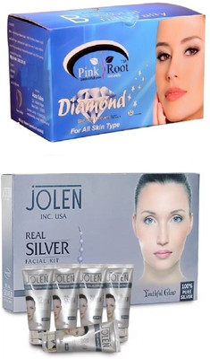 

Pink Root Diamond Bleach 250gand Jolen Real Silver Kit 250g(Set of 2)
