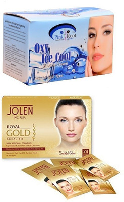 

Pink Root Oxy Ice Bleach 250gand Jolen Royal Gold Kit 50g(Set of 2)