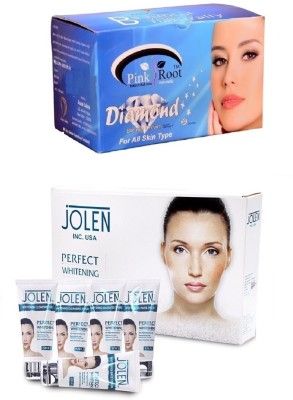 

Pink Root Diamond Bleach 250gand Jolen Perfect Whitening Glow Kit 250g(Set of 2)