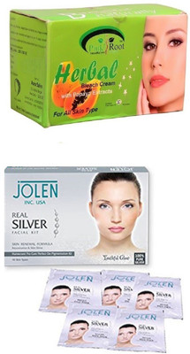 

Pink Root Herbal Bleach 250gand Jolen Real Silver Kit 50g(Set of 2)