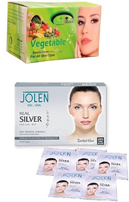 

Pink Root Vegetable Bleach 250gand Jolen Real Silver Kit 50g(Set of 2)