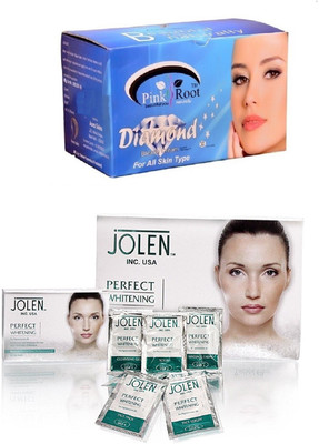 

Pink Root Diamond Bleach 250gand Jolen Perfect Whitening Glow Kit 50g(Set of 2)