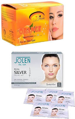 

Pink Root Orange Bleach 250gand Jolen Real Silver Kit 50g(Set of 2)