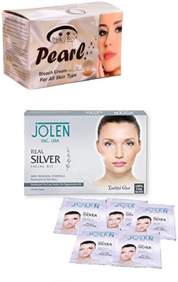 

Pink Root Pearl Bleach 250gand Jolen Real Silver Kit 50g(Set of 2)