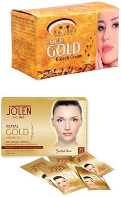 

Pink Root Gold Bleach 250gand Jolen Royal Gold Kit 50g(Set of 2)